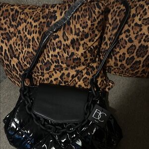 Black Glossy Shoulder Bag